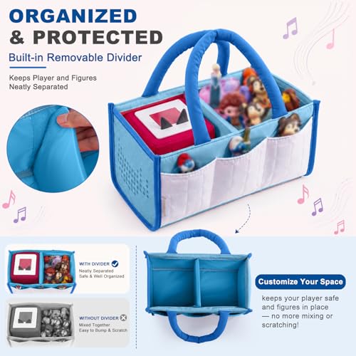 Image of SFYBYHEART Kids Carrying Tote Compatible with Toniebox 1 & 2, Padded Storage Organizer for Audio Player Figures, Starter Set, Headphones & Accessories, Lightweight Travel Bag