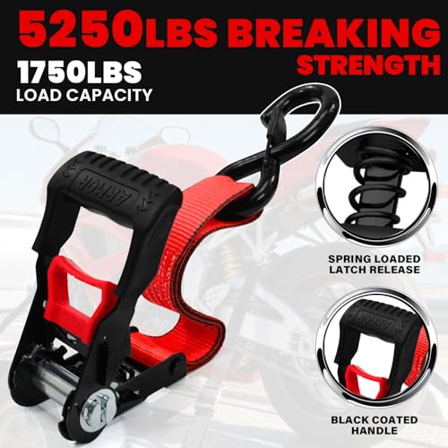 Image of Motorcycle Tie Down Straps with Soft Loop Tie Downs