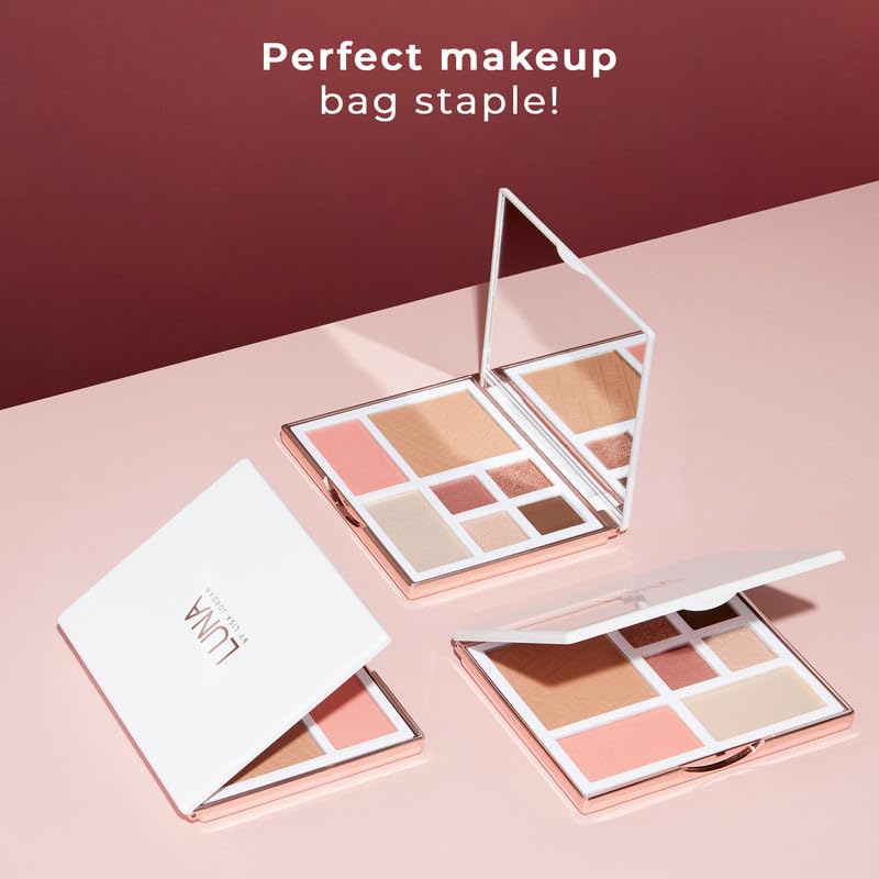 LUNA Glam & Glow Palette - All In One Makeup Kit with Contour, Highlighter, Eyeshadow & Blusher - Perfect Powder Makeup Palette for Teens and Women - Image 6