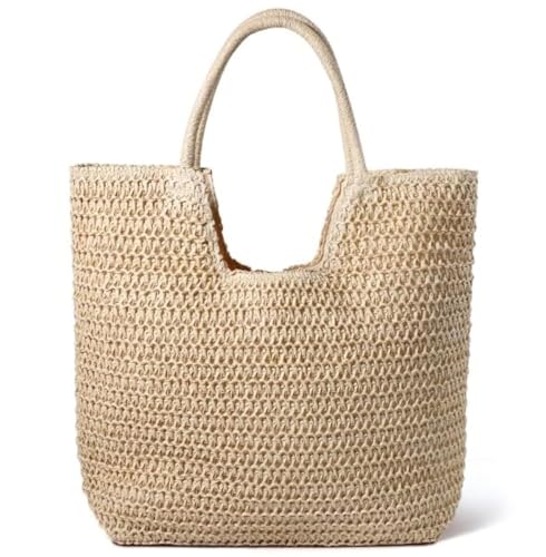 Image of Hommtina Straw Beach Bag - Womens Crossbody Shoulder Vacation Purse for Summer