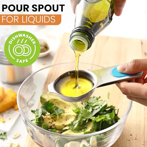 Image of Spring Chef Magnetic Stainless Steel Measuring Cups Set of 7 Patented, Neon
