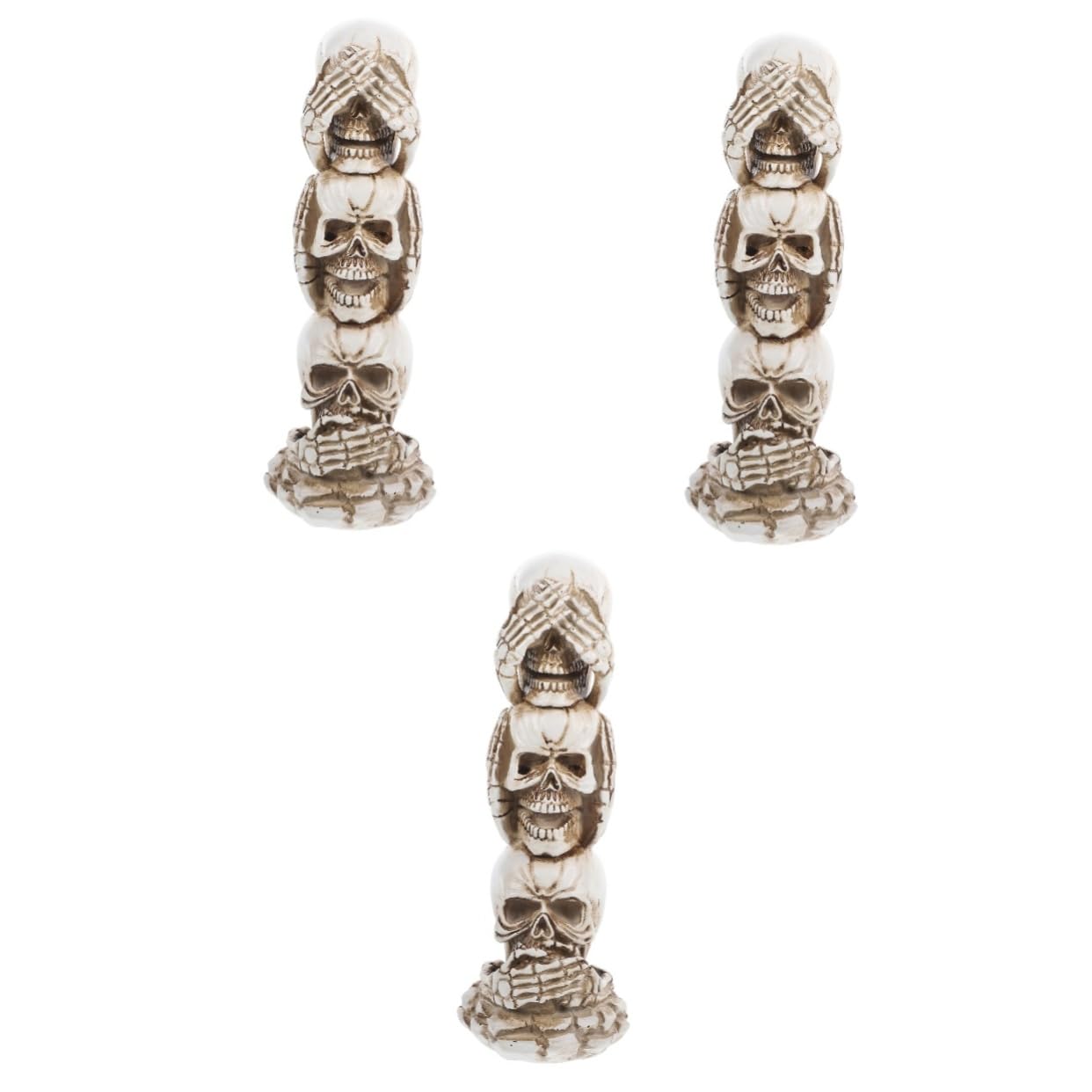 3 Piezas de Calaveras de Resina para decoración de Halloween, Adorno de Cabeza de Calavera, decoración para casa embrujada, Accesorio para Fiestas