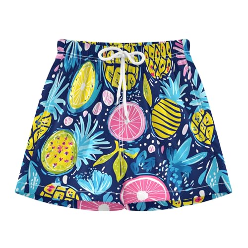Bolaz Toddler Boys Swimwear Swim Trunks with Compression Liner 4T Pineapple Fruits