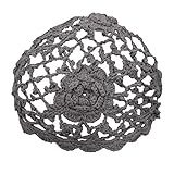 BBIBITIME Hollow Knitted Headgear Lace Crochet Flower Women Beanie Hat Handmade (Medium 20.5 inches - 23.6 inches, Grey)