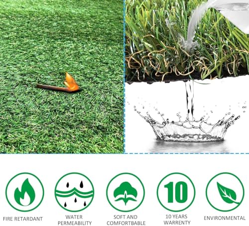 Image of Petgrow Artificial Realistic & Thick Fake Mat for Outdoor Garden Landscape Pet Pad Dog Synthetic Grass Rug Turf (10FTX10FT(100 Square FT)