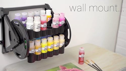 Miniatura 7 de Plaid Organizador rotativo contenedor de almacenamiento que almacena 24 botellas estándar de 2 onzas líquidas de pintura acrílica para manualidades