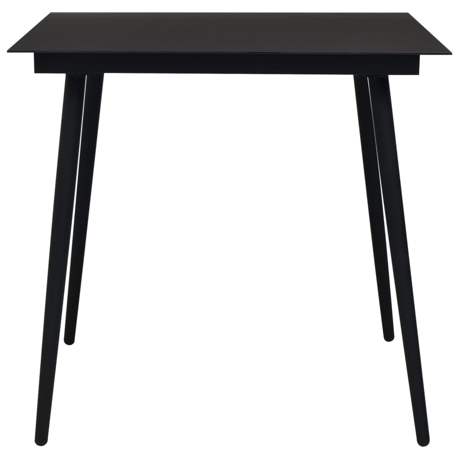 Juego de Comedor de 5 Piezas para Exterior con Estructura de Acero y Asientos de Cuerda de Algodón - Negro