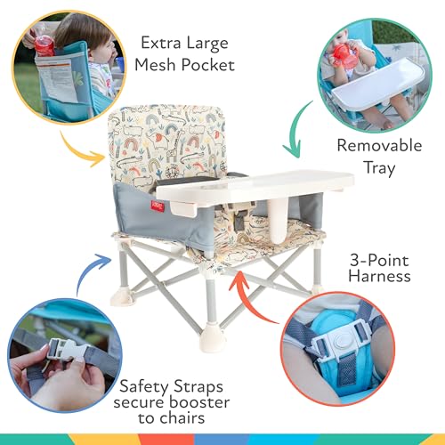 image for Nuby Pop-Up Booster Seat with Removable Tray - 6+ Months - Portable Bo