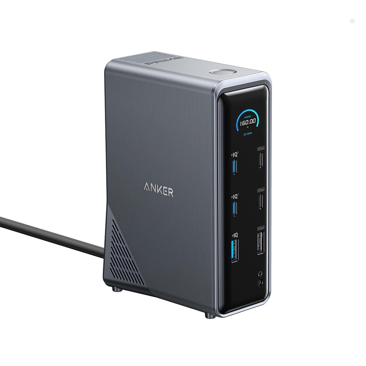 Stacja dokująca Anker Prime, 14 portów, moc do 160 W, szybki transfer 10 Gb/s, inteligentny interfejs, audio, Ethernet, podwójne 4K – dla Dell, MacBook i innych