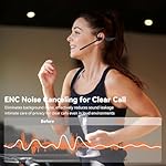 Open Ear Headphones with Mic, Bluetooth Headset with Microphone (AI Noise Cancelling), Bluetooth 5.3 Headphones Dual Connection Sweatproof Wireless Headset with Mic for Work, Running, Workouts - Image 2