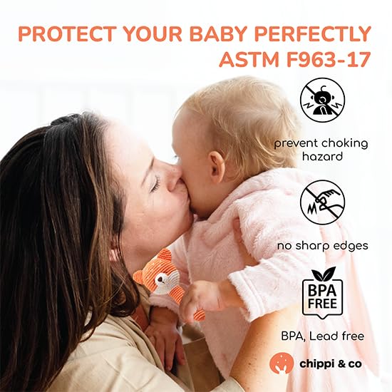 Miniatura 4 de Chippi & Co Sonajero de bebé de ganchillo, juguetes de bebé de ganchillo, muñeca de bebé de peluche, juguetes de madera orgánica para recién