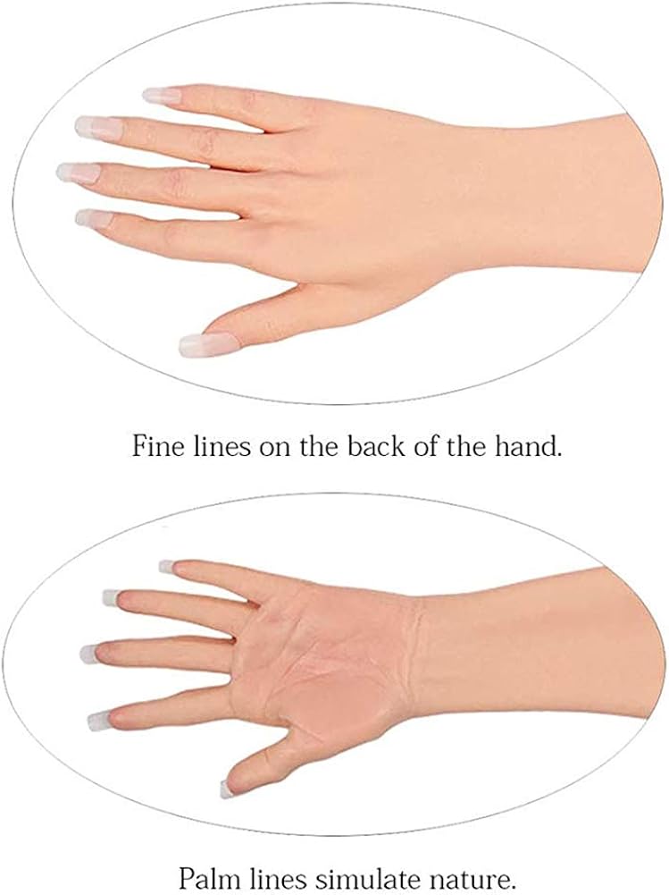 U-CHARMMORE Artificial Skin Female Hand Mannequin Silicone Gloves 1 Pair for Cosplay Corssdress (#2, finger without nails) : Clothing, Shoes & Jewelry