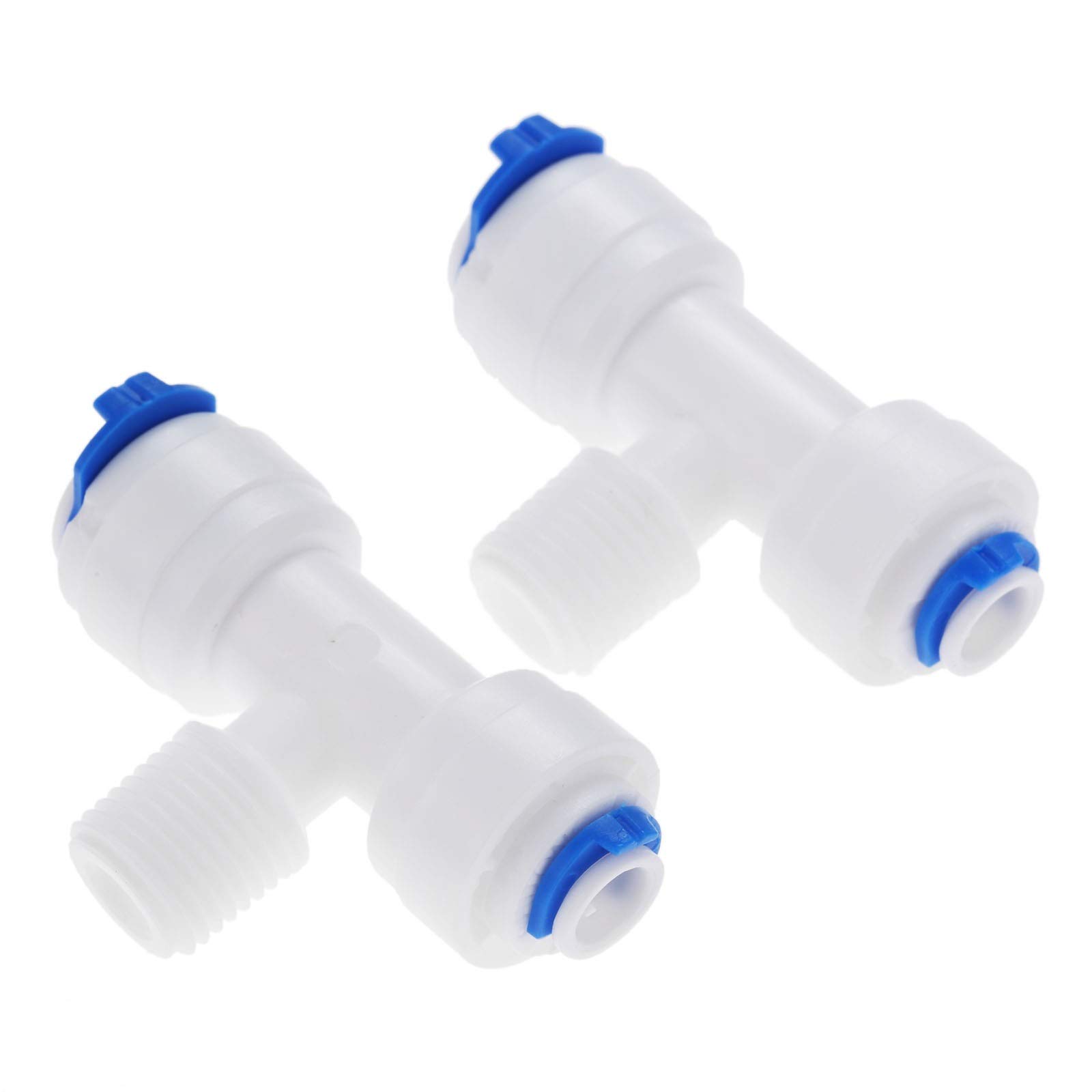 Conexión rápida for Manguera, de jardín, 2 Piezas, conexión for tubería ósmosis inversa, Forma T, en 3/8, Macho 1/4, Conector Acoplamiento plástico for Agua