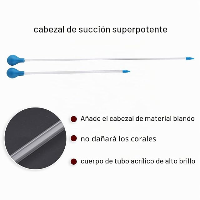 Foto 2 de 4 de Alimentador de coral, 2 uds., 40 cm, 60 cm, cuentagotas de acrílico para acuario, alimentador de pipeta manual