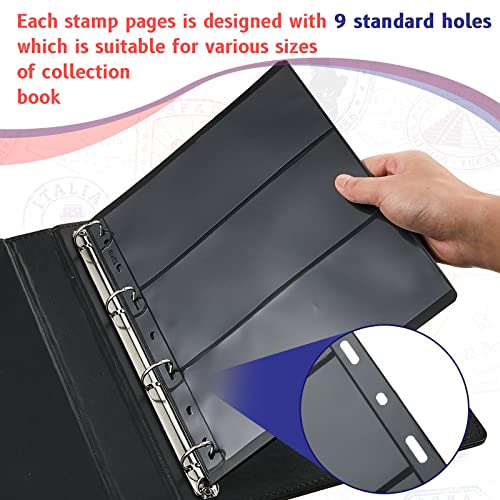 20 Sheets Stamp Pages For Stamp Album Binder 1/2/3/4 Pockets Stamp Collectors Postage Stamp Collecting Supplies Book Of Stamps 9 Hole Standard Stamp Collecting Albums For Stamp Collectors Display #TOP4