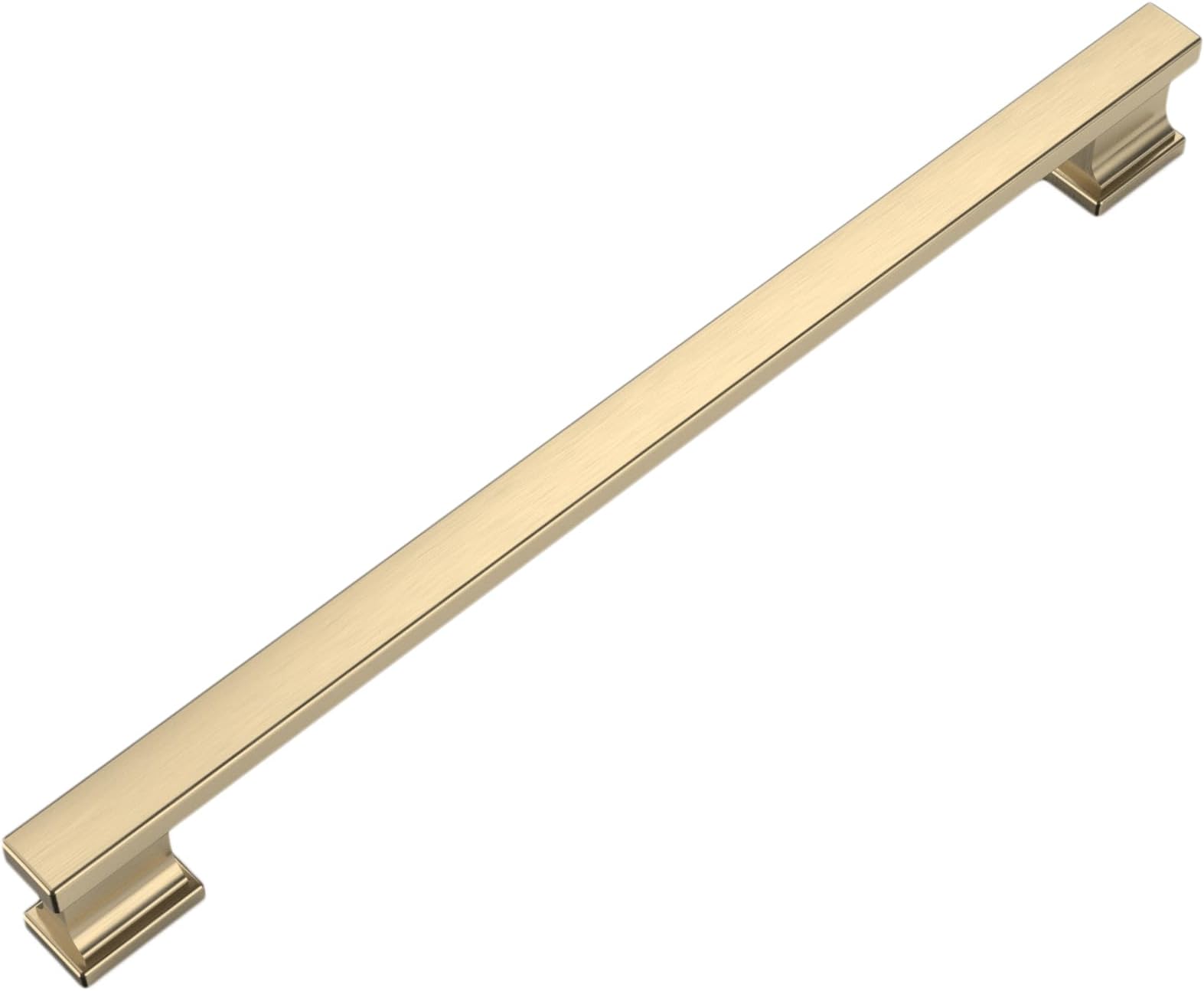 Amerdeco 10 Pack Brushed Brass Cabinet Pulls 7 Inch Hole Center Gold Drawer Pulls Cabinet Hardware Kitchen Cabinet Handles for Bathroom Dresser Pulls ZH00013