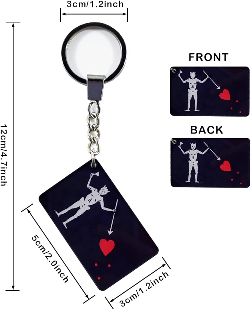 Amazon.com: QQSD Pirate Edward Teach Flag Keychain Blackbeard