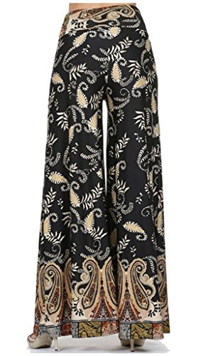 SugarRock Women Paisley Palazzo Pants Fold-Over Waist Wide Leg & Laundry Washing Bag2