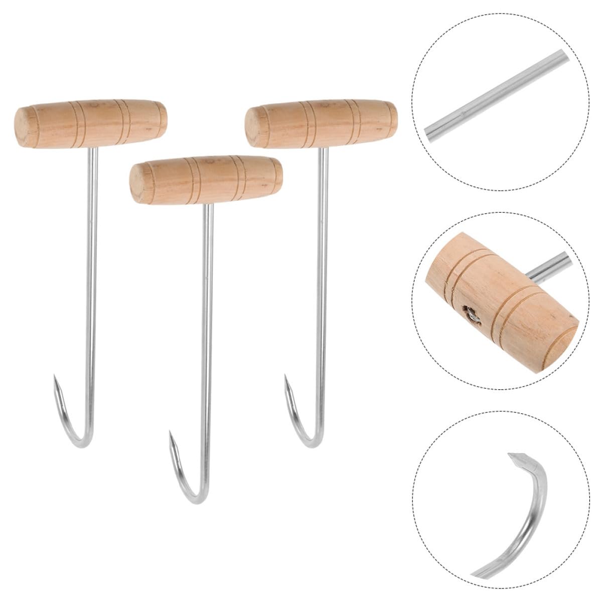 SHINEOFI Set 3 Pezzi Alzacoperte in Acciaio Inossidabile Manico in Legno, Superficie Liscia, Accessorio Aiuto Scarpe per Proteggere Scarpe e Piedi