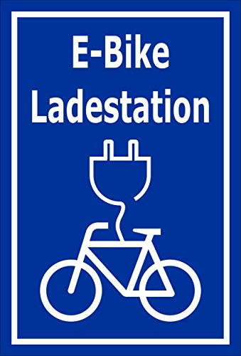 Preisvergleich Produktbild Melis Folienwerkstatt Schild - E-Bike Lade-Station - 30x20cm / Bohrlöcher / 3mm Aluverbund S00050-067-F -20 Varianten