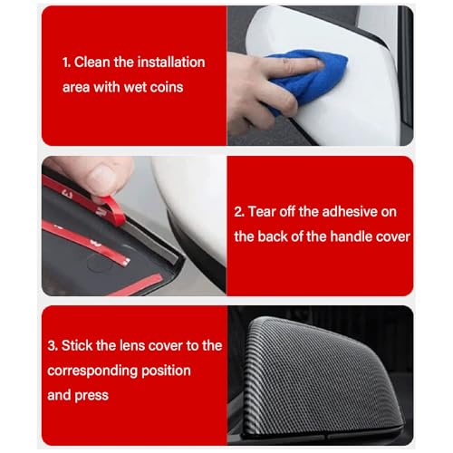 SUNYSGS Door Wing Mirror Cover for Audi S5 B9 2017-2024, Side Wing Mirror Cover, Rearview Mirror Cover, Beautiful, Durability, Car Accessories, Carbon Fiber A - Image 5