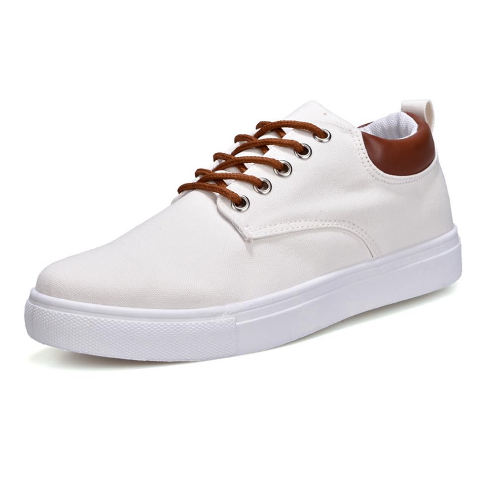 tazimall New Casual Sneakers for Men Lace-Up Canvas Shoes Low Top Walking Shoes