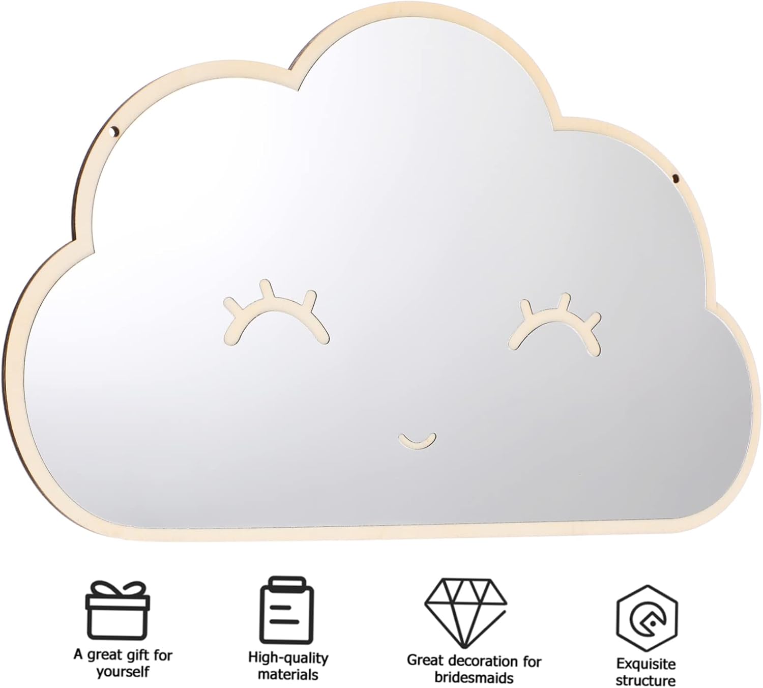 ERINGOGO Crylic Mirror Ornament Cloud Nursery Decor Boys and Girls Acrylic Mirror Living Room Dec