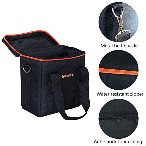 Enginstar Carrying Case Storage Box Travel Business Lunch Bag Shockproof Universal Compatible For Portable Power Station, Picnic Camping Wild Fishing Hunting - Black #TOP4