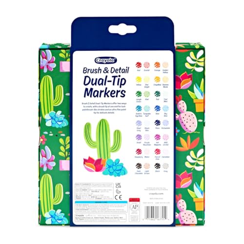 Crayola Brush & Detail Dual Tip Marker Set, Teen & Adult Coloring Markers - image 7