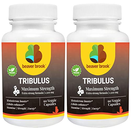 Beaver Brook High Potency Testosterone Tribulus Terrestris and Tongka Ali Extract, Non-GMO, Gluten Free - 180 Capsules