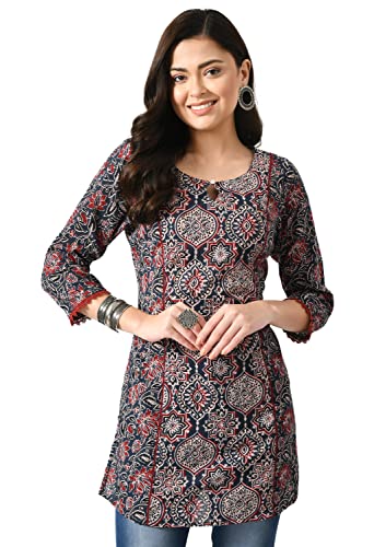 Image of Meesan Women's Cotton 3 /4 Slevee Solid Kurta