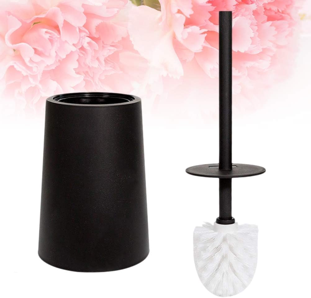 NOLLAM Toilet Brush 1Set Toilet Brush Plastic Toilet Closestool Cleaner Brush with Base Holder for Bathroom Brushes Black Toilet Brush Toilet Brush Toilet Bowl Brush