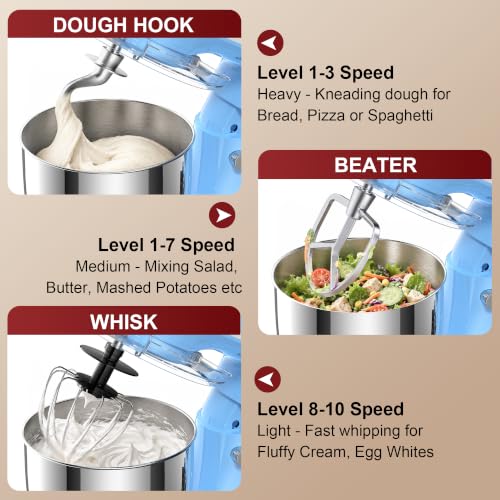 Image of Honinst 4QT Electric Stand Mixer, 10-Speed Tilt-Head Compact Kitchen Mixer