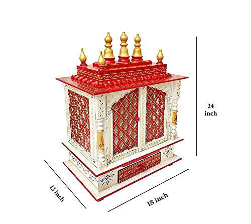 Templo para el hogar Kamdhenu K-5NE en madera de alta calidad con acabado artesanal 4