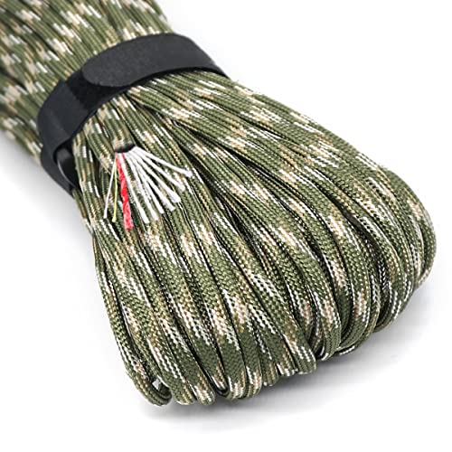 Image of PSKOOK Survival Paracord Parachute Fire Cord Survival Ropes Red Tinder Cord PE Fishing Line Cotton Thread 7 Strands Outdoor 20, 25, 100 Feet