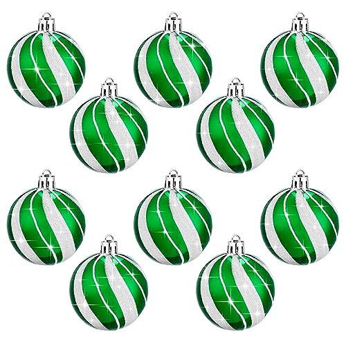 Haull 10 Pcs Christmas Ball Ornaments 2.4 Inch Glittering Hanging...