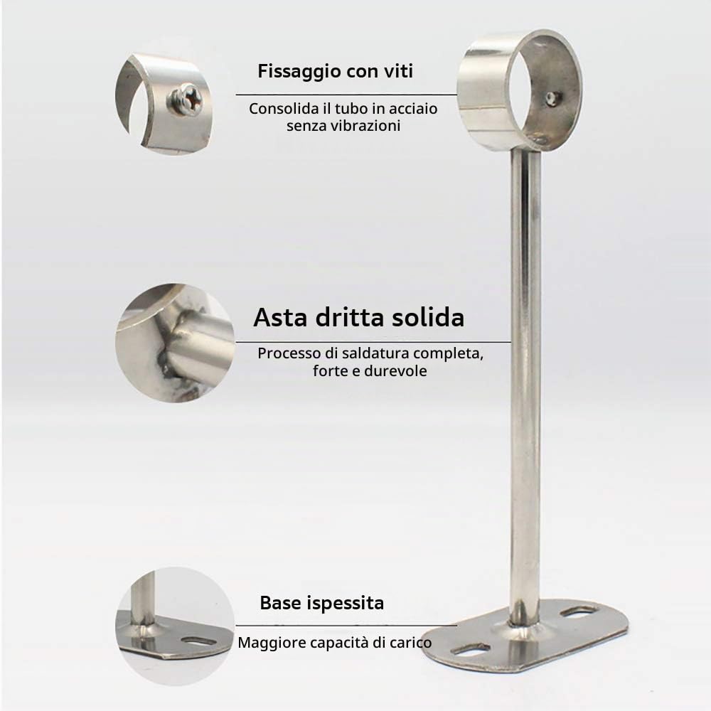 4 Pezzi Staffa di Montaggio a Soffitto per Tende, Robusto Bastone per Tende Inox Supporto per Aste per Finestra Ufficio Guardaroba