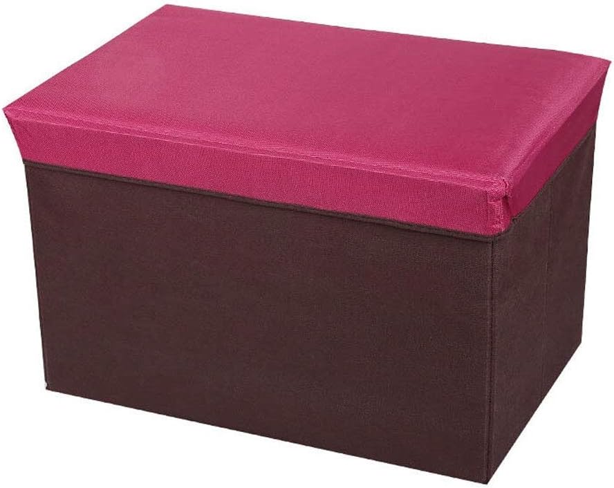 Storage Stool Creative Toy Box Pouffe Ottoman Chairs Simple Folding Seat Footstool (Color : Purple)