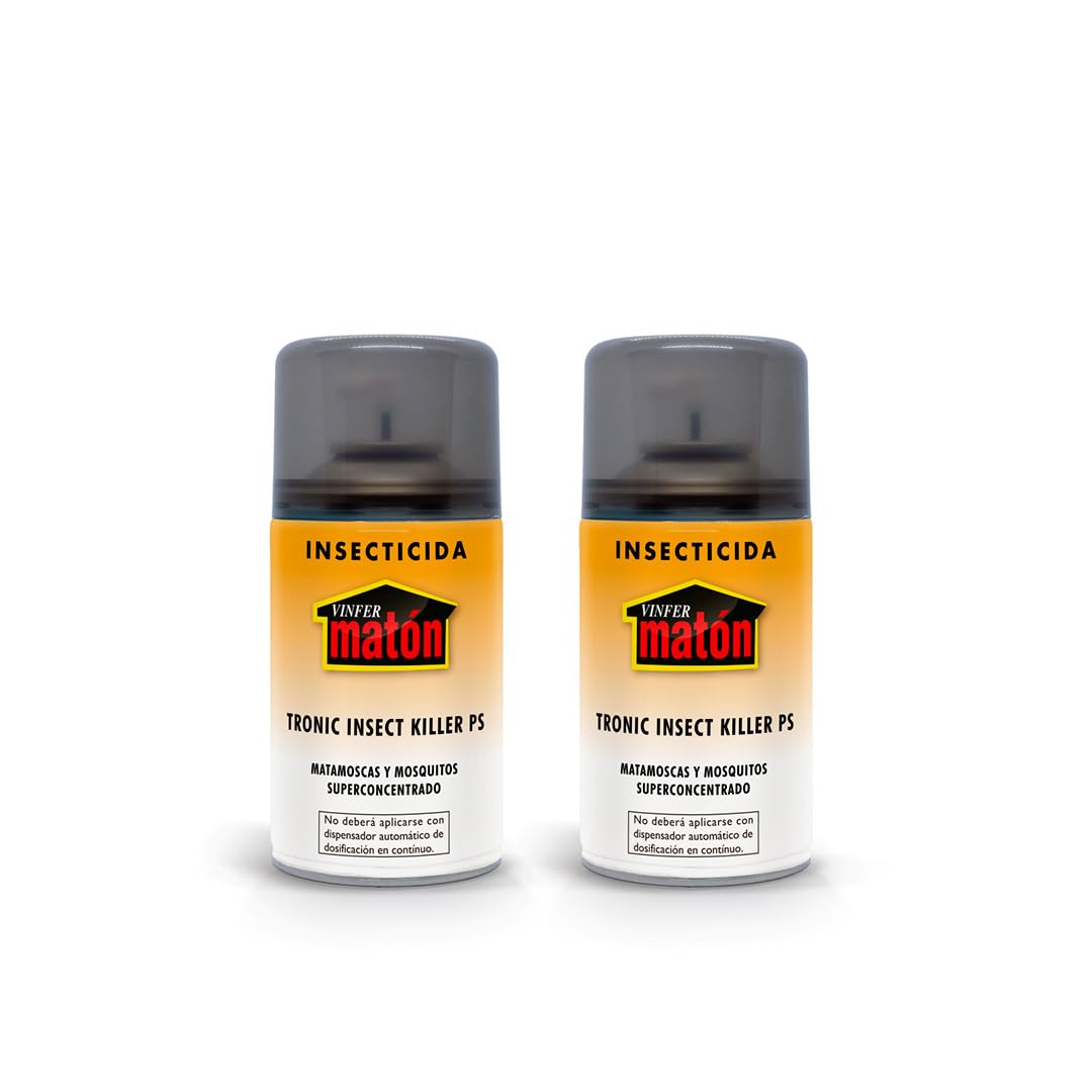 VINFERMATÓN Pack 2 Insecticida Mosquitos y Moscas Concentrado Matón PS 250 ml | Spray para Insectos Voladores |Acción Inmediata|Con Piretrinas Sintéticas|Formato Ligero con Dosificación Controlad