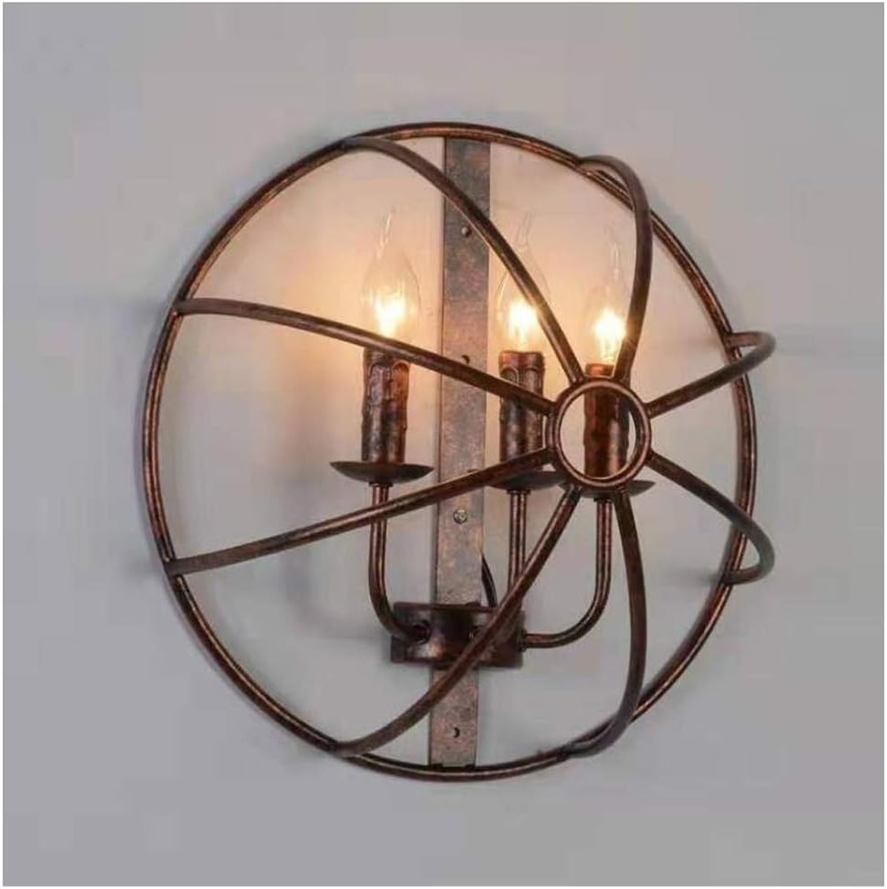 Wall Lamp Globe Wall Lamp Vintage E27 Cage Wall Lamp Black Iron Wall