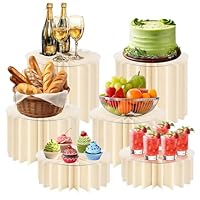 Afeeler 6 Stück Buffet Ständer, Faltbare Buffet Erhöhungen, Extra DickTortenständer Karton Dessert Display Ständer für Hochzeiten, Geburtstag, Dessert, Cupcake
