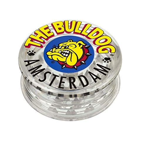The Bulldog Amsterdam Plastic Grinder | 3 Parts Clear Acrylic Plastic Grinder for King Size Rolling Papers Cover