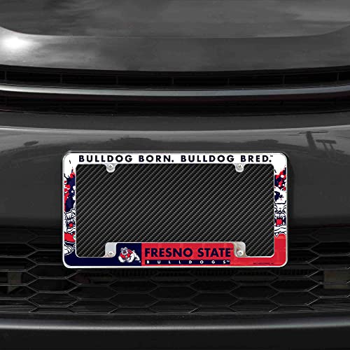 Rico-Industries-NCAA-Fresno-State-Bulldogs-Primary-12-x-6-Chrome-All-Over-Automotive-License-Plate-Frame-for-CarTruckSUV