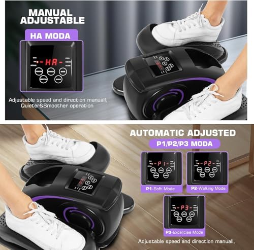 ANCHEER Under Desk Elliptical Machine, Electric Seated Pedal Exerciser, Mini Elliptical Machines for Seniors, LCD Display Monitor, Remote Control, Leg Exerciser for Home