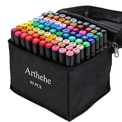 ARTHEHE Rotulador de 80 Colores Permanente Rotuladores Alcohol Marker Pen Marcadores Manga Creativos de Punta Doble ara Acuarela Graffiti para Principiantes Set de Rotuladores de Boceto Hecho a Mano