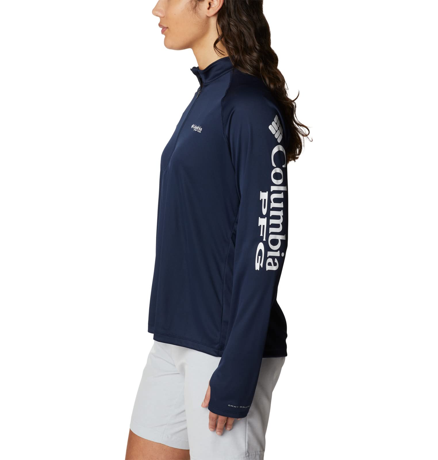 Amazon.com: Columbia Women's PFG Tidal Tee 1/4 Zip, Collegiate