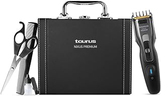 TAURUS 902220000 Nero Ricaricabile Tondeuse NIXUS PREMIUM 4,8V 60mn d'autonomie Mallette de rangement, 5 W, Noir/Gris