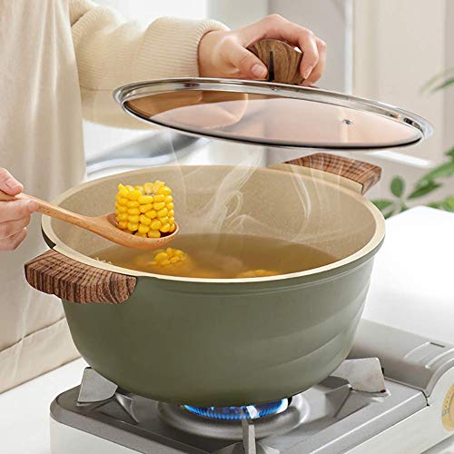 QTQZ Cazuela Olla no Adhesiva con Tapa de Vidrio, cazuela Redonda Japonesa Resistente al Calor Cazuela para estofado Cazuela vers�til de 7.4 Cuartos C�digo de Producto: sgtgtgg-311