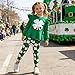 zarmfly Girls St Patricks Day Outfit Clover Leaf Leggings Toddler Girl Sweatsuit Set Kids Tracksuit Long Sleeve Clothes Shamrock Sweatshirt 8-9 Years