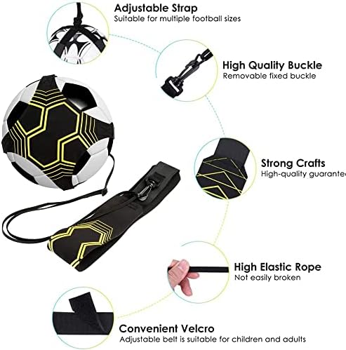Hoges Football Kick Trainer, Soccer Training Belt, Soccer Training Aids Football Skills Training Waist Belt for Kids Youth Adults Practice Exercises, Hands Free Soccer Belt Fits Ball Size 3, 4,and 5